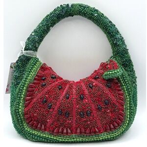 Viral Beaded Bag Red Watermelon Fruit Slouch Shoulder Purse NEW Handmade India